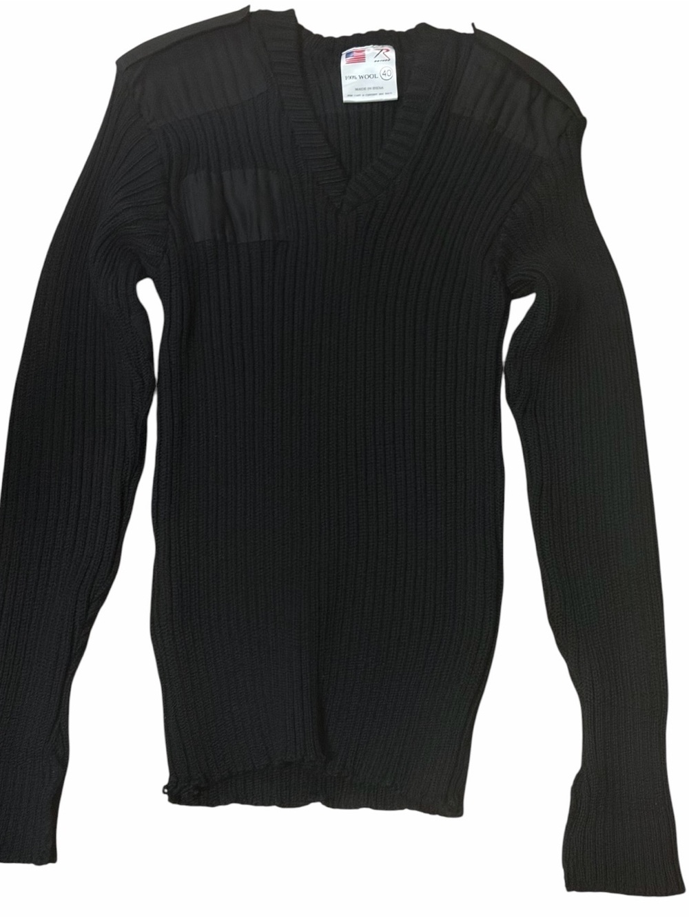 Rothco Black Wool Sweater with White Care Tag
